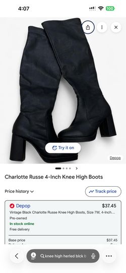 Knee High Heeled Black Boots