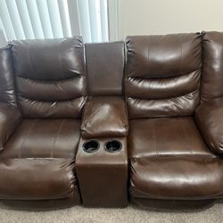 Brown Leather Couch 