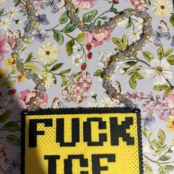 FUCK ICE PERLER NECKLACE FESTIVAL RAVES 