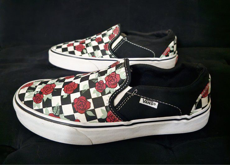 VANS Rose Checkerboard Shoes