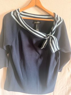 Lane Bryant Navy Sailor Knit Top