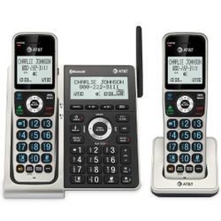 AT&T BL3107-2 2-Handset DECT 6.0 Cordless Home Phone with Bluetooth, Answering System, Smart Call Blocker, Extended Range, 2" Backlit Screen, Lighted 