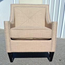 Free Delivery! Polished Nickel Nailhead Accent Chair 
