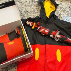 Kids Mickey Rain Coat & Boots Set