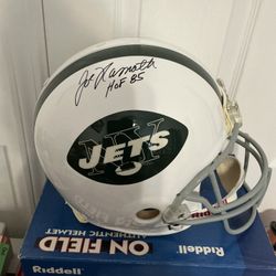 Joe Namath Signed Proline Helmet W HOF 85 JSA Witnessed 