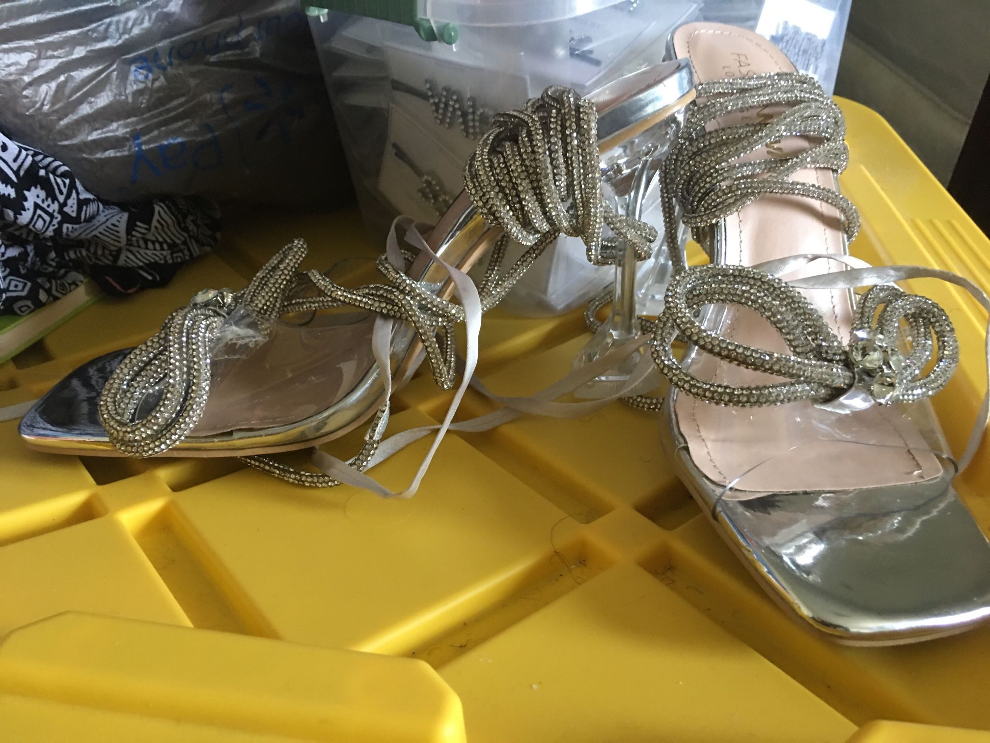 Diamanté Tie Up Heels