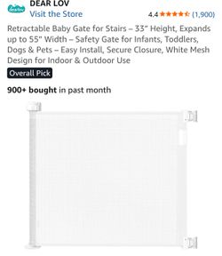 33x55 inch Retractable Baby Gate