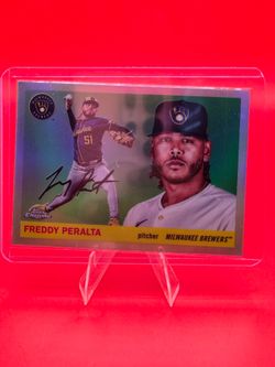 2025 Topps Chrome Platinum Anniversary #28 - Freddy Peralta - Refractor Brewers