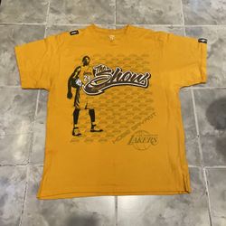 VINTAGE Los Angeles Lakers Shirt Mens XXL Yellow Kobe Bryant Short Sleeve UNK