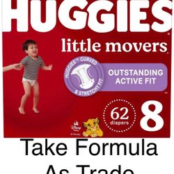 Baby- Diapers- Pañales Huggies Size 8 Little Movers 