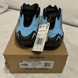 New Infant Yeezy Boost 700 MNVN Bright Cyan, size 10. 