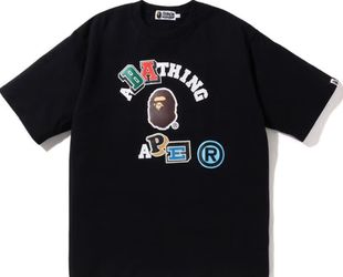 BAPE A Bathing ape Multi Fonts College Tee – Black – Brand New – Size small