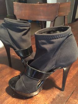Black bootie heels