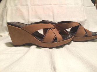 Donald J Pliner leather wedge sandals women shoe size 7.5