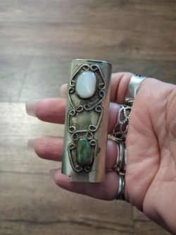 Native American Navajo  mother of pearl lighter Case