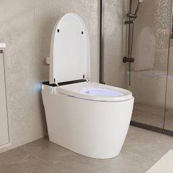 Homsee H2 High End Smart Toilet with Temperature Display Dual Flush and Remote Control Featuring US Standard 110V Plug and Premium Foam Packaging 29.9
