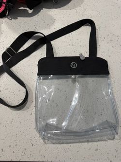 Clear and black bagalini crossbody purse