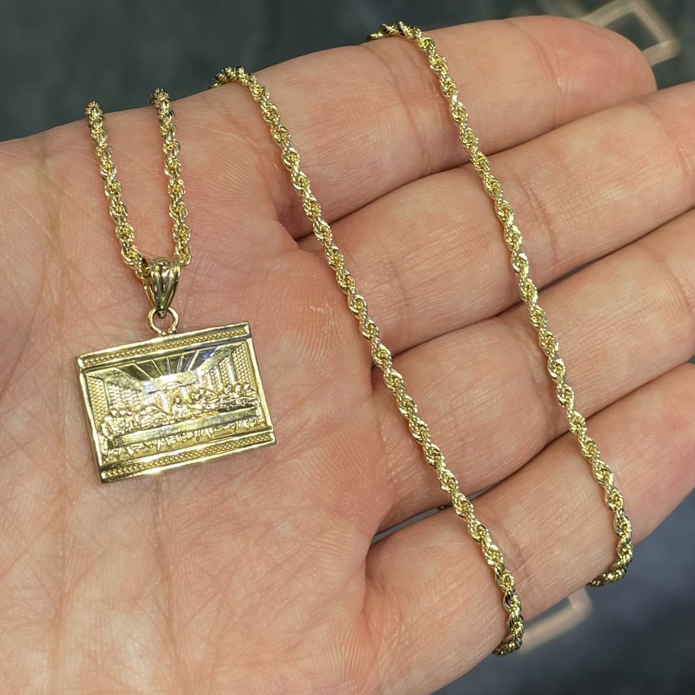 Gold Chain & Pendant Set