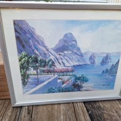 Mediterranean View Artwork Signed By Artist