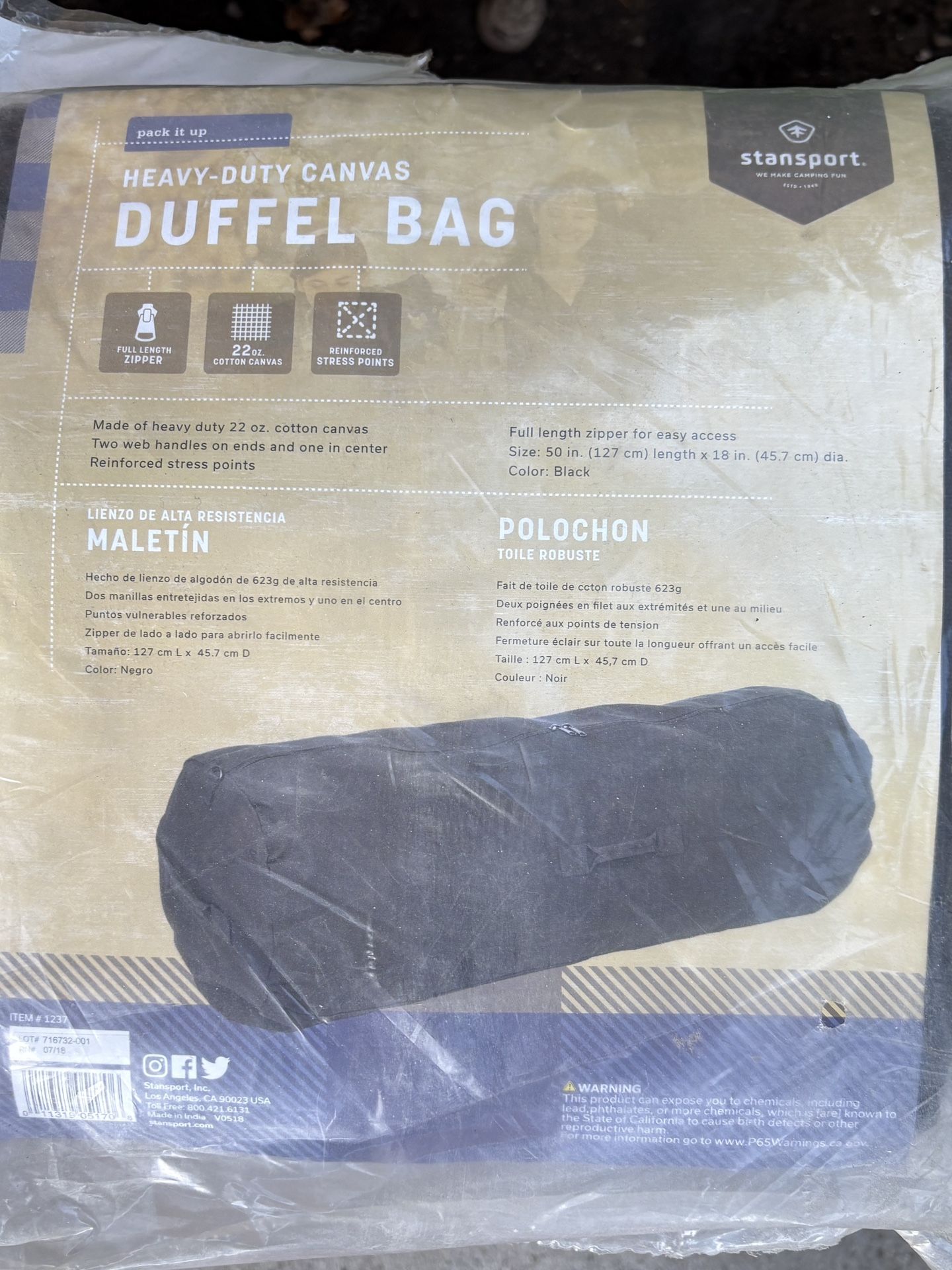 Stansport Heavy Duty Duffel Bag!