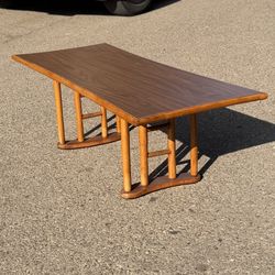 Beautiful Vintage Mid Century Modern Coffee Table Bamboo Base
