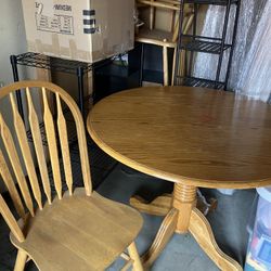 Wooden Table And 2 Chairs