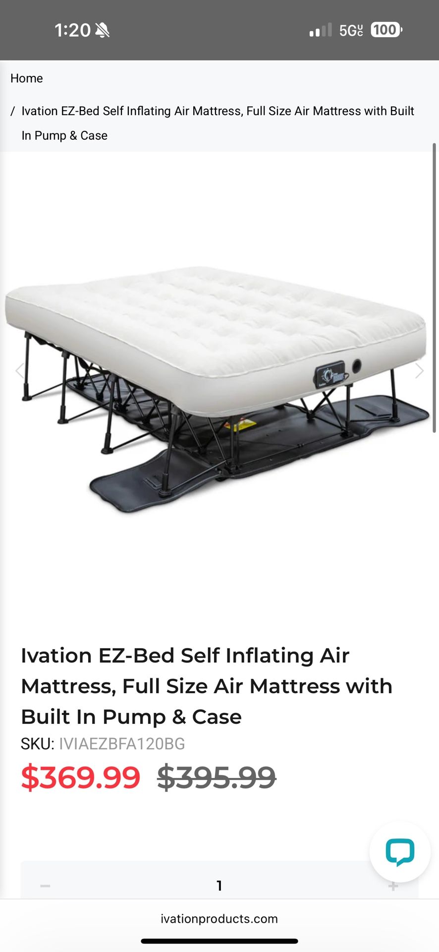 Ivation EZ-BED Self inflating Air Mattress 