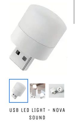 2 PC USB To LED Light - Plug and Play - White USB Night Light Plug-in