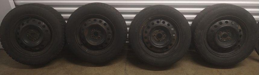 195/65/15 TIRES AND 4 LUG RIMS with 4" lug pattern