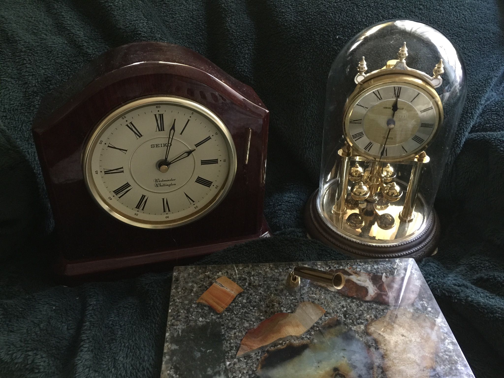 Clocks and marble pen base