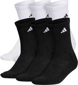 Adidas Mens Athletic Cushioned Crew Socks with Arch Size Medium 5 to 8 | 6-Pack