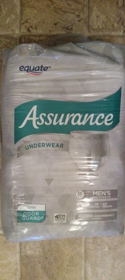 72 Equate Assurance Mens Disposable Underwear L/XL