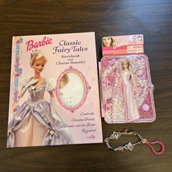 Barbie Classic Fairytale Book, Princess Charm Bracelet, And Party Pearls Kit