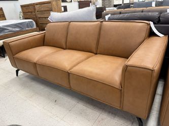 Contemporary Top Grain Leather Sofa