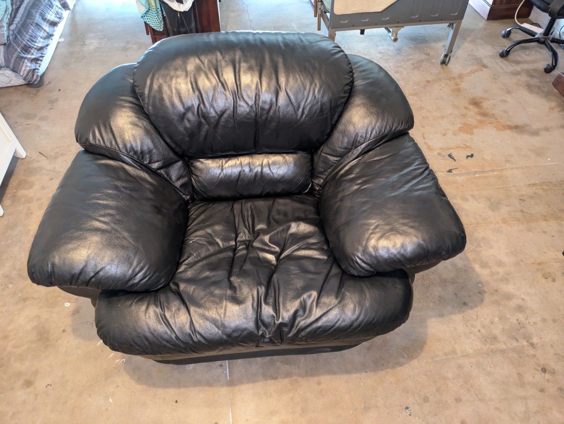 Oversized Black Leather Chair NOT a Recliner