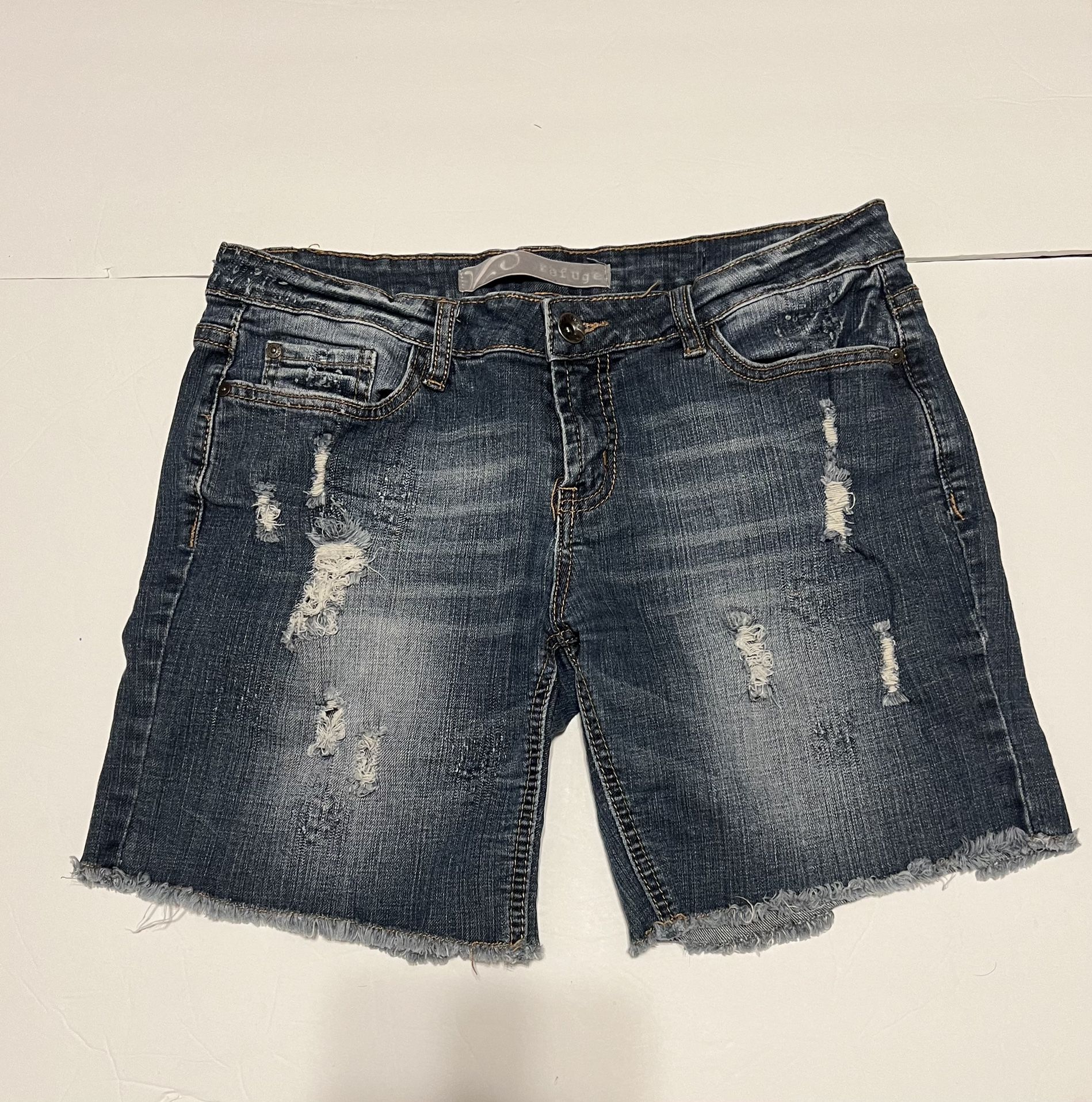 Refuge Denim Shorts Cut Off Distressed Junior Size 7