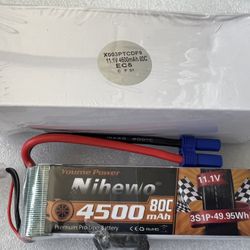 3s Lipo Battery 2Packs 11.1v Lipo Battery 4500mAh 80C with EC5 Plug Compatible with Arrma Axial Losi Blade E-flite 1/10 and 1/8 Scale RC Car Truck Veh