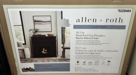 Allen+Roth Dual fuel Fireplace MOCHA