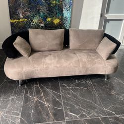 Modern Sofa Black & Tan 