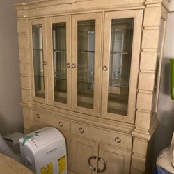 Kitchen Table & Glass Cabinet 