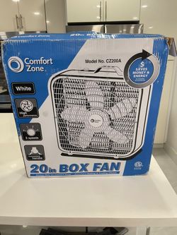 COMFORT ZONE Box Fan with Carry Handle