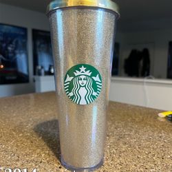 Starbucks Gold Glitter Cod Cup 2014