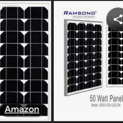 RAMSOND Solar Module 21” X 24.5” Pmax:50Wp Vmp: 18.5V Imp: 2.71A 