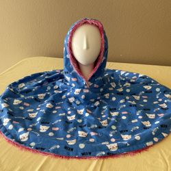 INFANT-TODDLER • CAT’S MEOW PONCHO  • REVERSIBLE 