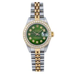 ROLEX LADY-DATEJUST 6917 26MM GREEN DIAMOND DIAL WITH TWO TONE JUBILEE BRACELET Details:  Condition – Pre-Owned  Model – Rolex Lady-Datejust Reference