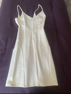 New With Tags Small White V Neck Sexy stretchy mini dress NWT 