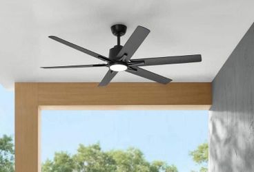 60 in Smart Indoor/Outdoor Matte Black Ceiling Fan