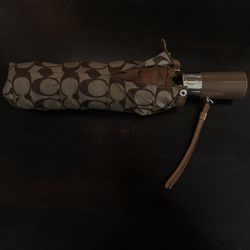 coach signature umbrella (linen)