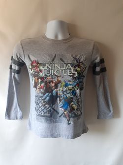 Teenage Mutant Ninja Turtles boys gray long sleeve graphic T-shirt size L