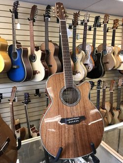 Takamine Pro Series koa wood acoustic electric guitar new with case